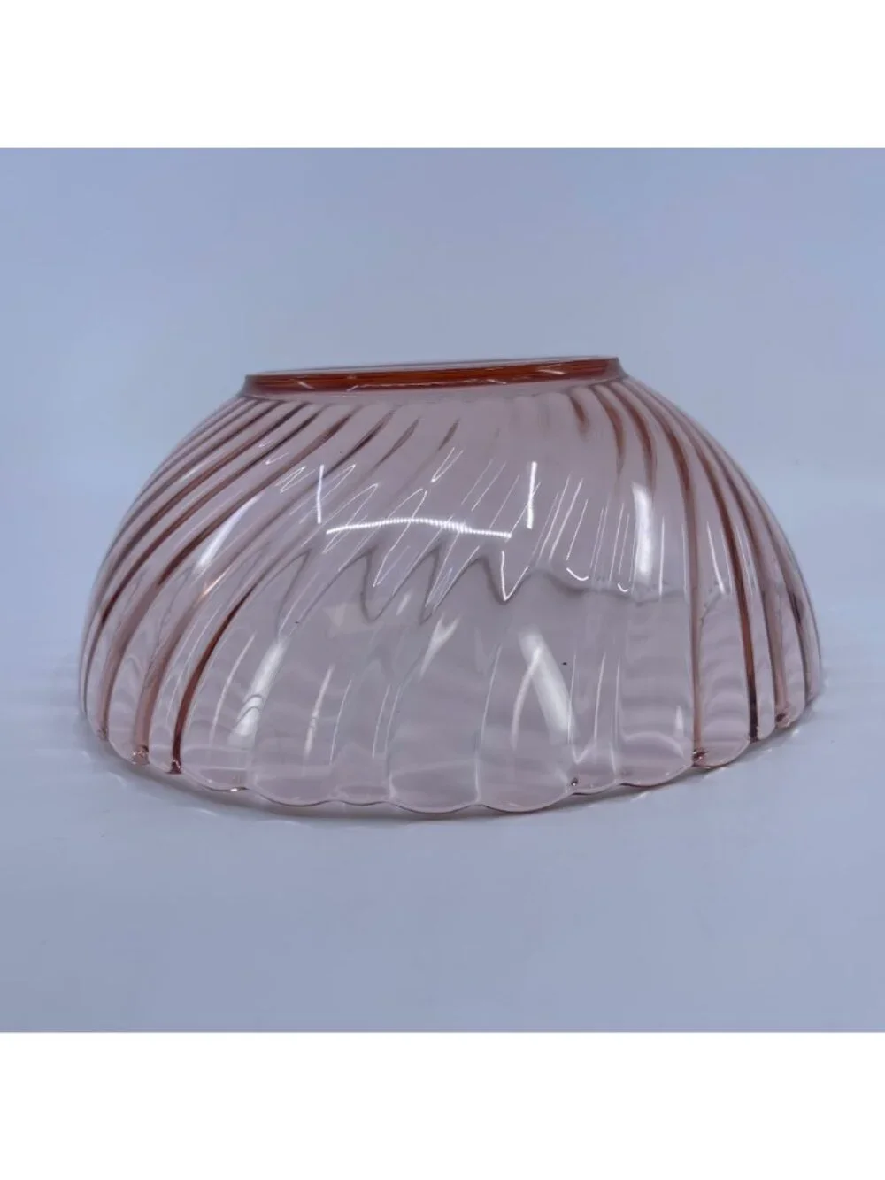vintage arcoroc rosaline pink swirl glass serving bowl with scalloped edge franc
